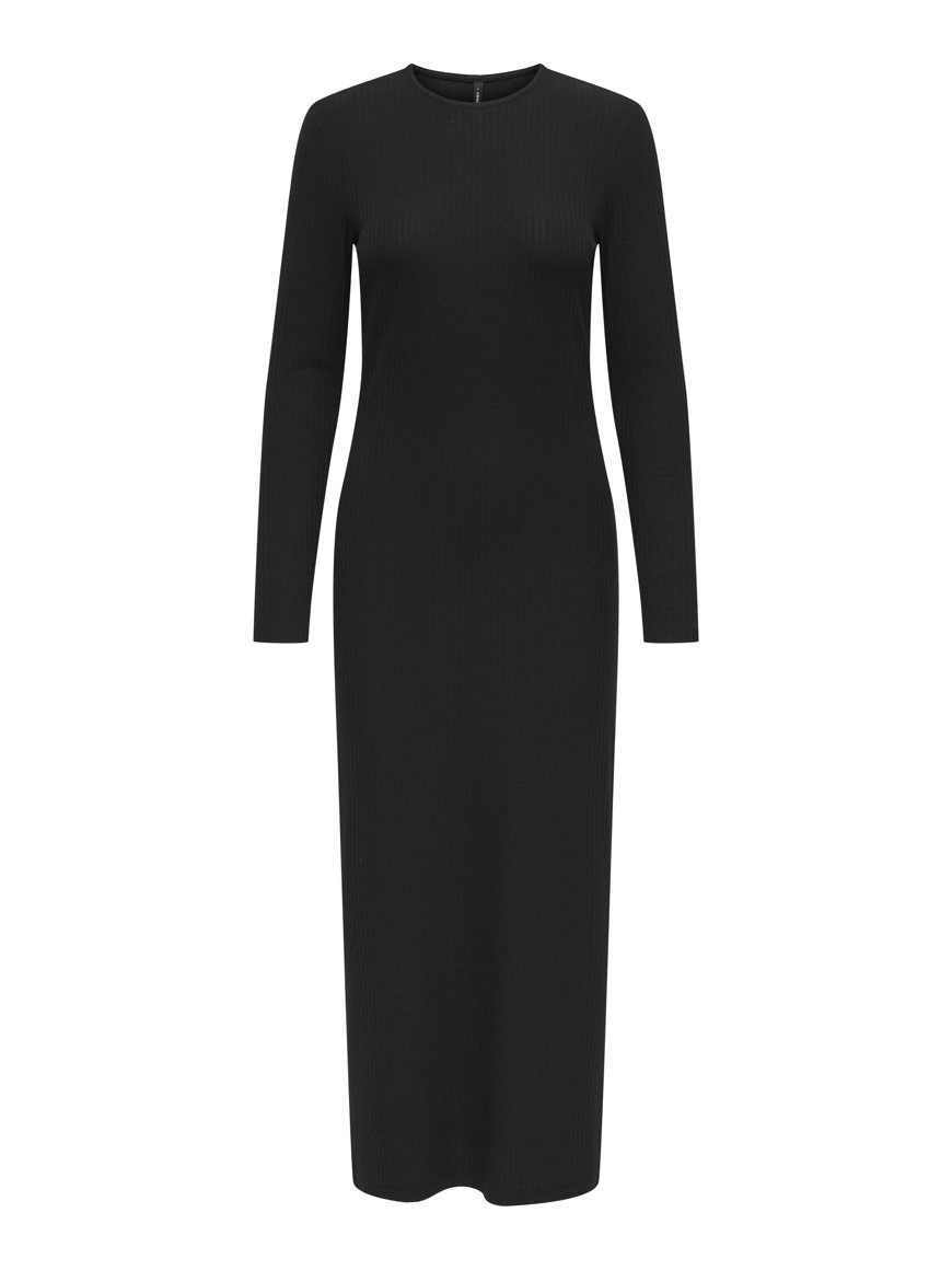 YOURS - Maxi-rok met textuur, krijtstreeppatroon en zijsplit in zwart | Yours Clothing
